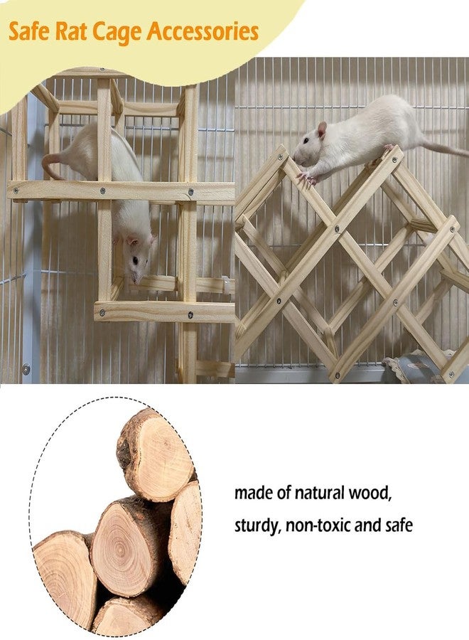 Jevnd Wooden Rat Climbing Toys, Natural Pet Rat Cage Accessories Climbing Ladder, Fancy Rats Enrichment Toy Activities, Hanging Rodent Toys for Pet Rats in Cage Playing Chewing (M, 1pc) - Image 3